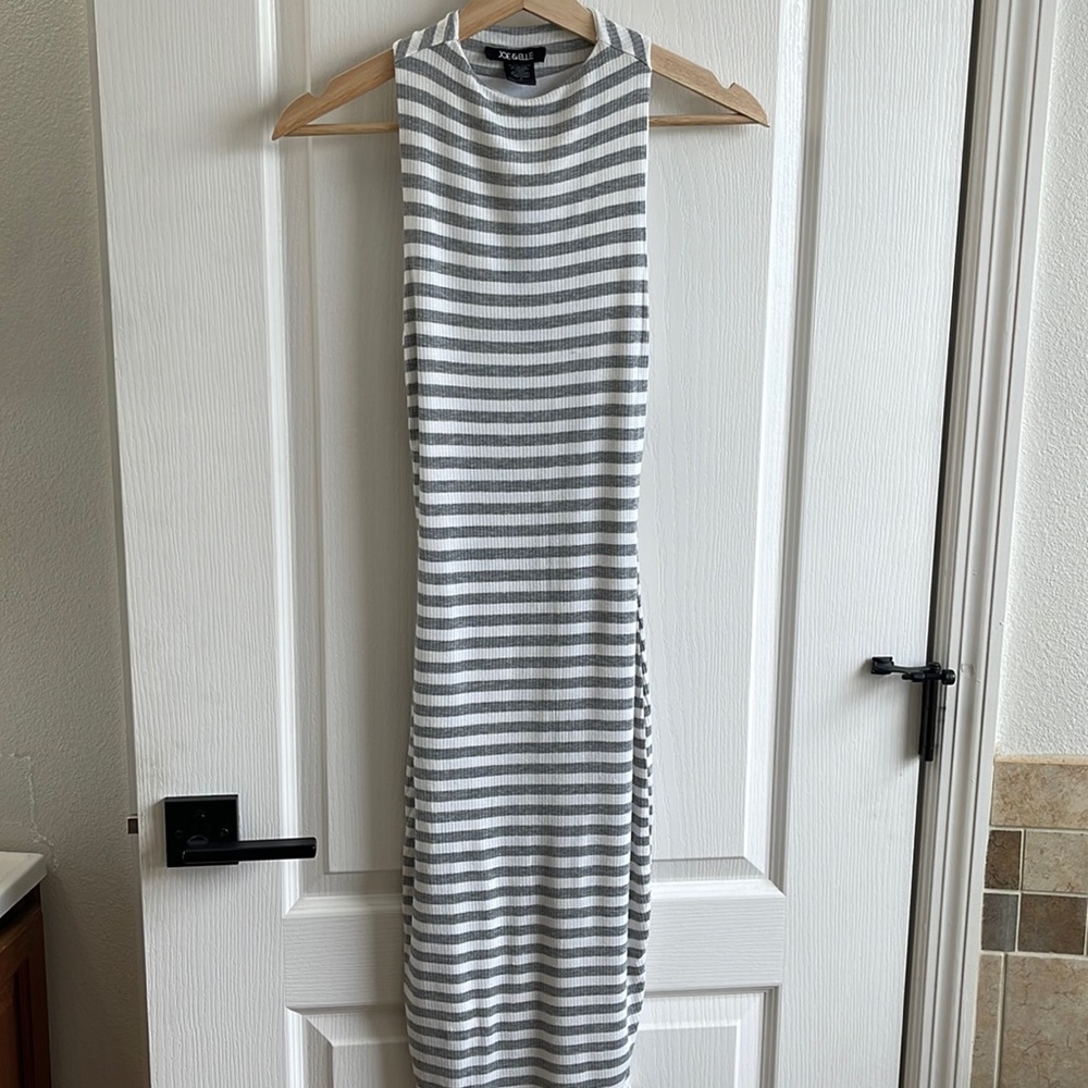 Small White and Grey stripped dress